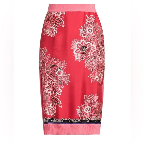 Etro Coral and Pink Floral Skirt Set